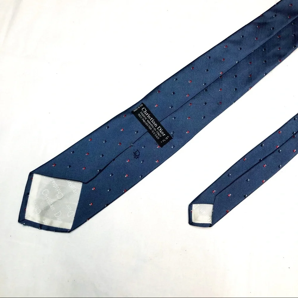 Christian Dior Blue Logo Men’s Office Tie - Picture 5 of 6